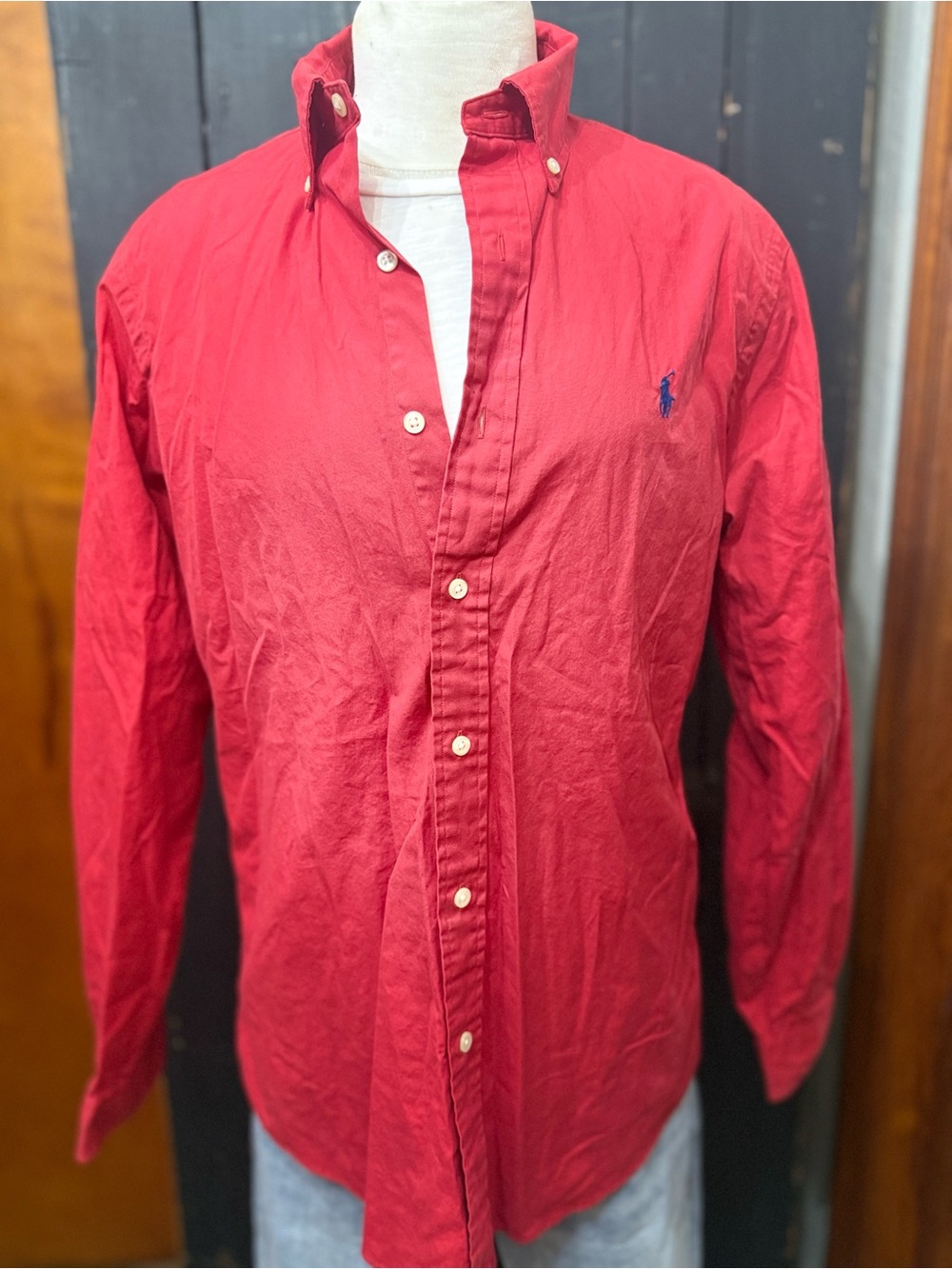 Polo Ralph Lauren Red Button Down Custom Fit Shirt M